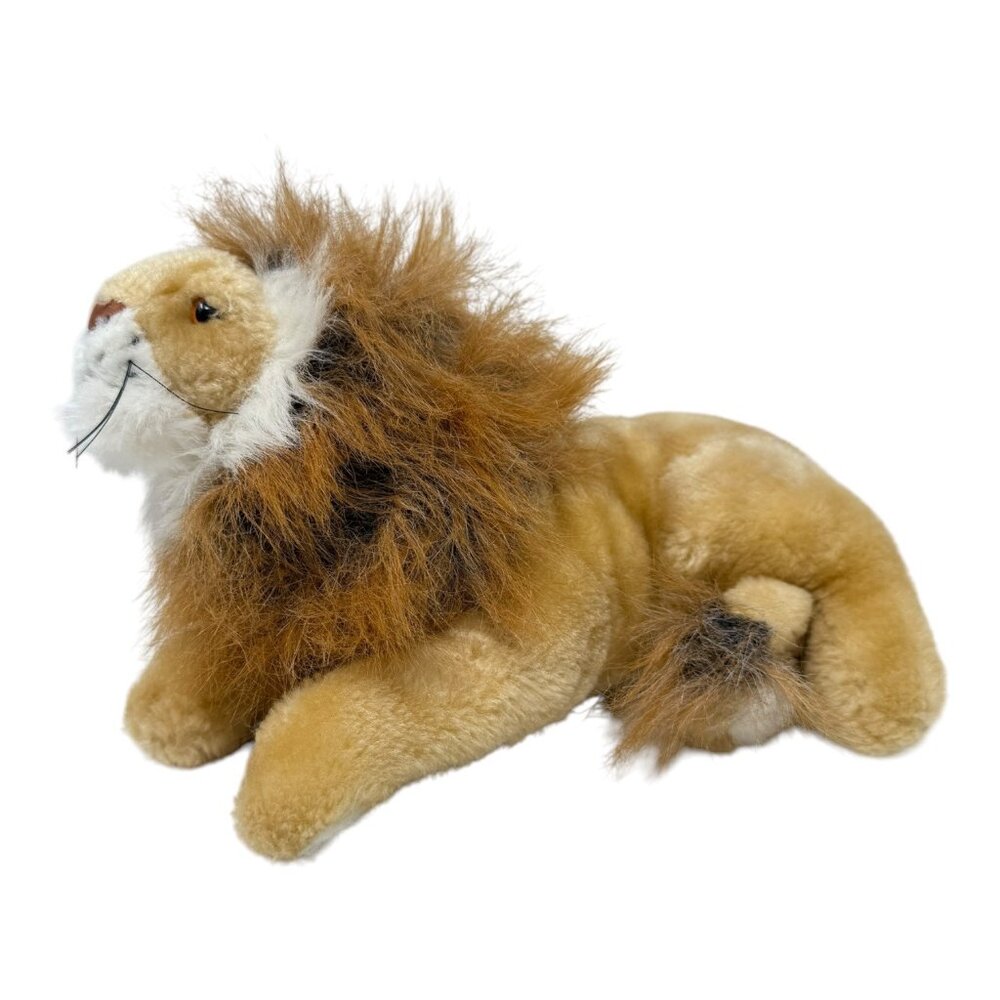 Lion Plush Toy Stuffed Animal 9 in Soft Tan Mane Collectible Kids Gift Vintage